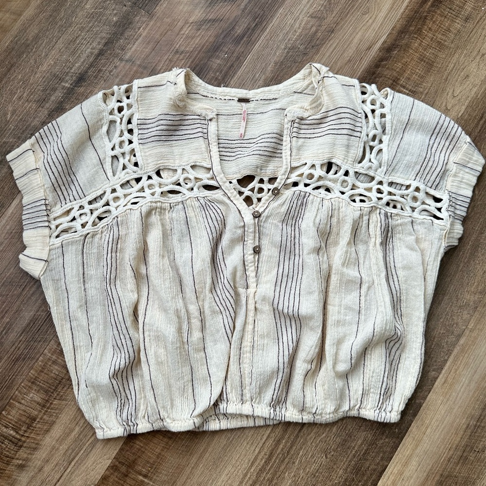 Women's Cream Striped Top